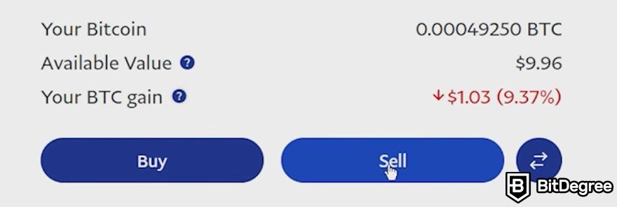 How to withdraw USDT to bank account: the sell amount overview on PayPal.