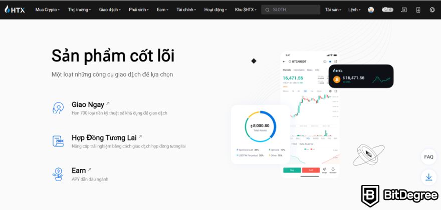 Sàn HTX là gì: Sản phẩm cốt lõi.