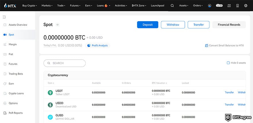 Huobi exchange review: a fiat wallet on HTX.