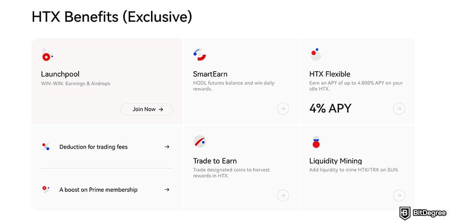 Huobi exchange review: HTX token benefits.