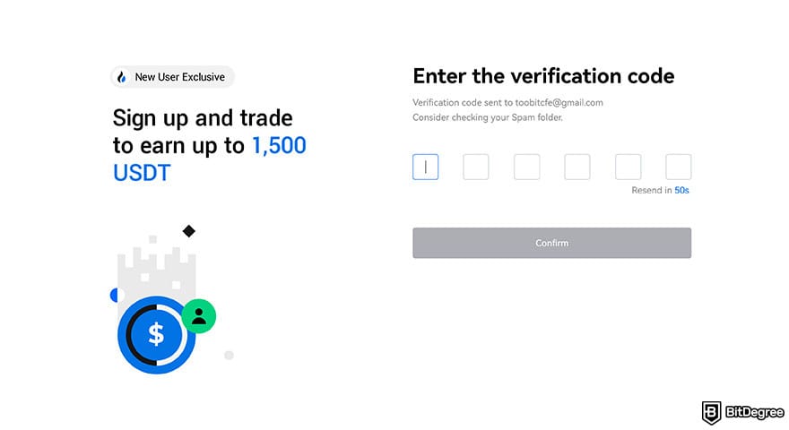 Huobi exchange review: enter your one-time verification code.