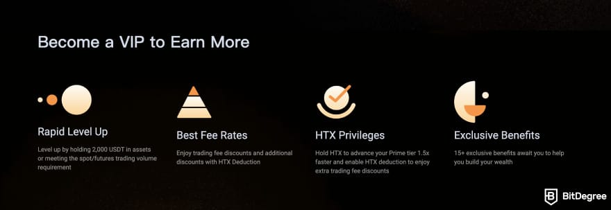 Huobi exchange review: VIP benefits.