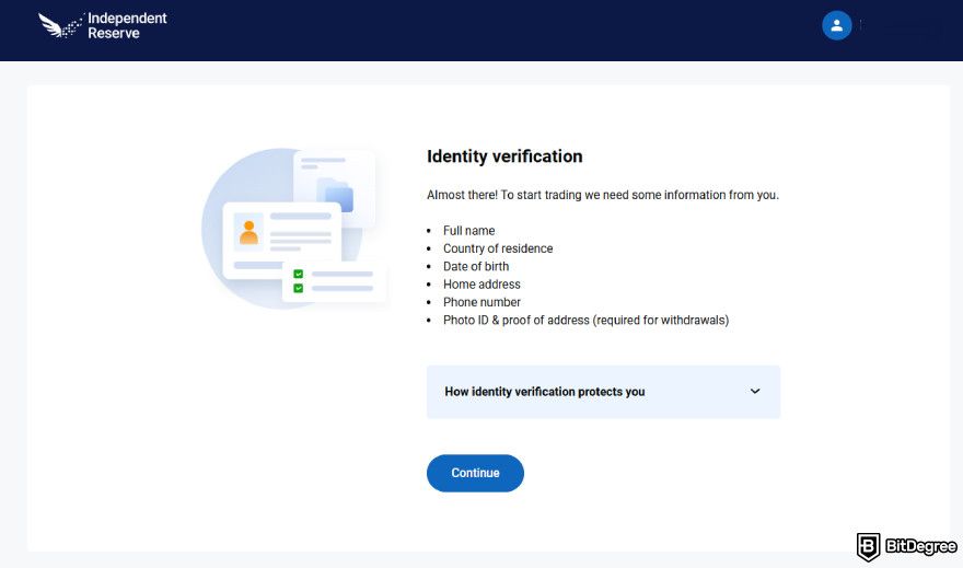 Independent Reserve review: KYC.