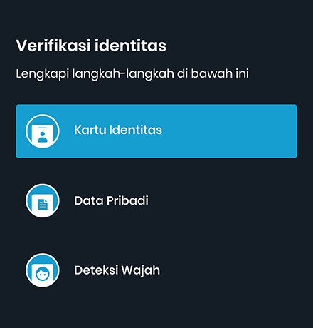 Indodax review: the KYC verification page on Indodax Mobile app.