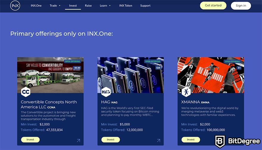 INX exchange review: primary offerings.