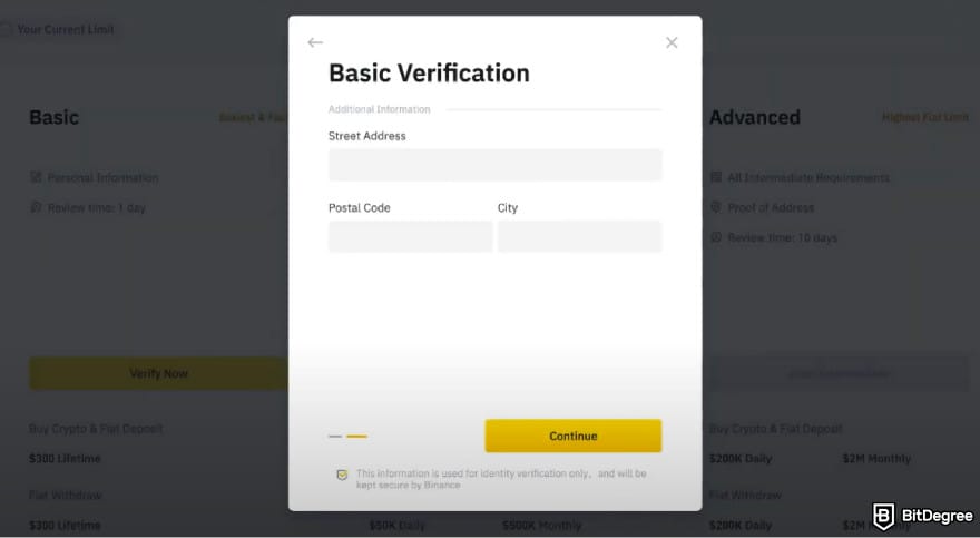 Is Binance safe: fill out your address.