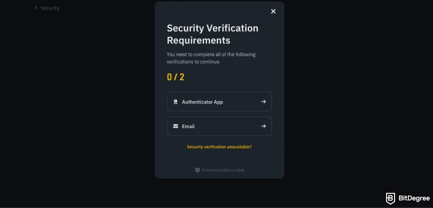 Is Binance safe: click Authenticator App.