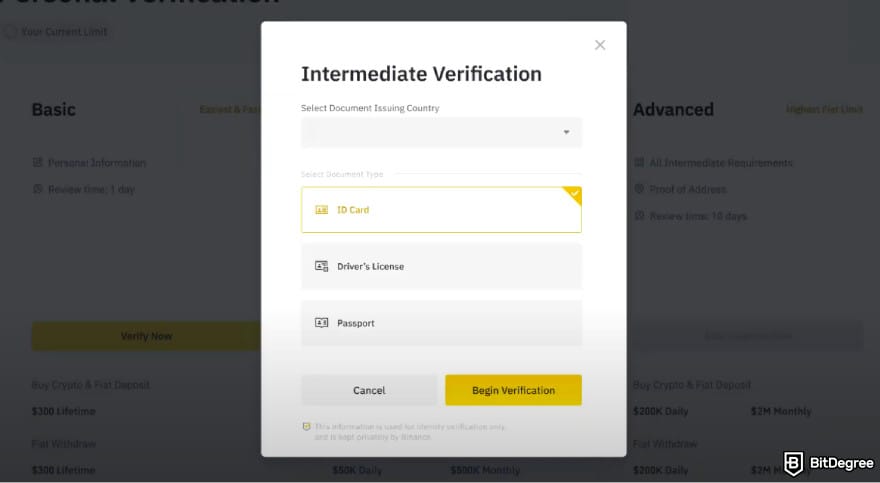 Is Binance safe: provide an ID document.