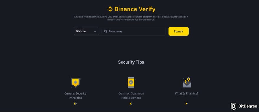 Is Binance safe: a screenshot of Binance Verify.