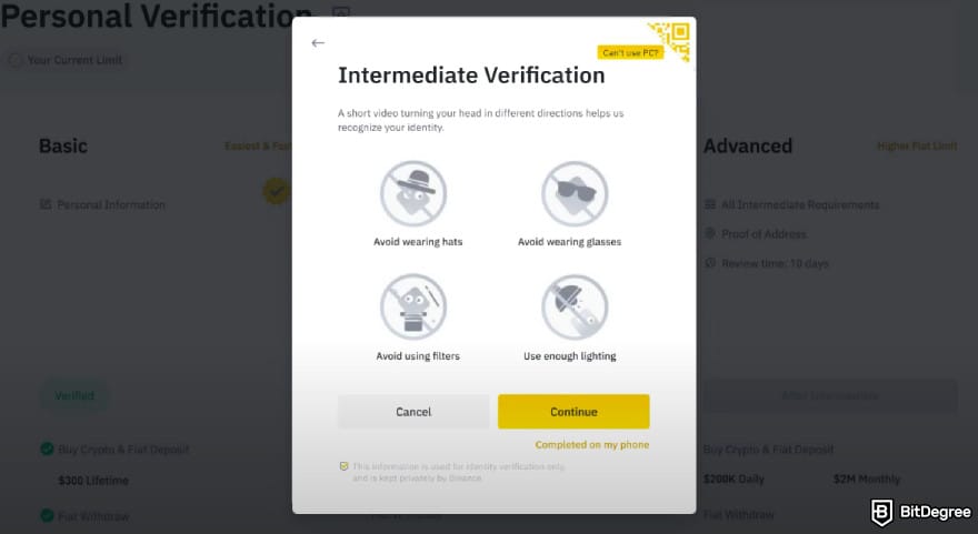 Is Binance safe: complete facial verification.