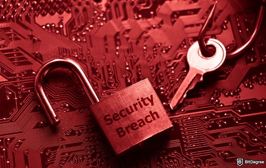 Is BitMart safe: a lock with "Security Breach" written on it.