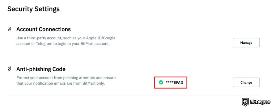 Is BitMart safe: BitMart anti-phishing code added.