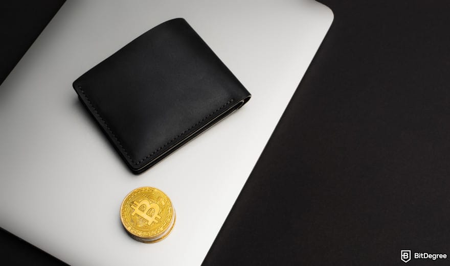 Is BitMart safe: image of a wallet with a bitcoin.