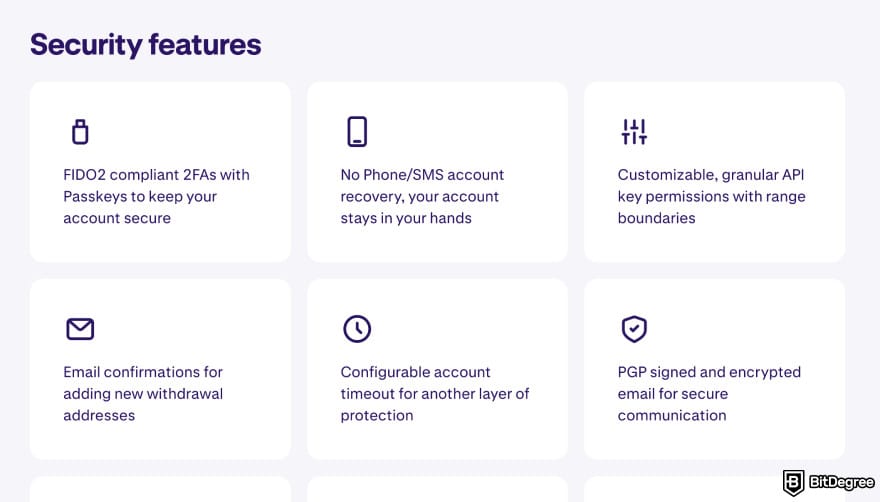 Is BitMart safe: Kraken security features page.