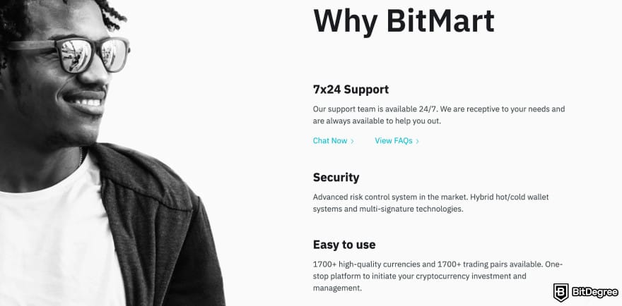Is BitMart safe: why BitMart page.