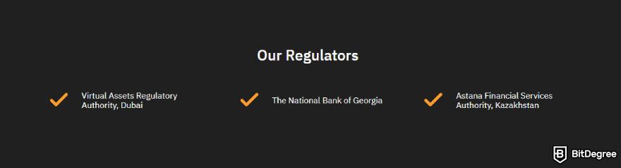 Is Bybit Safe: a list of regulators working with Bybit.