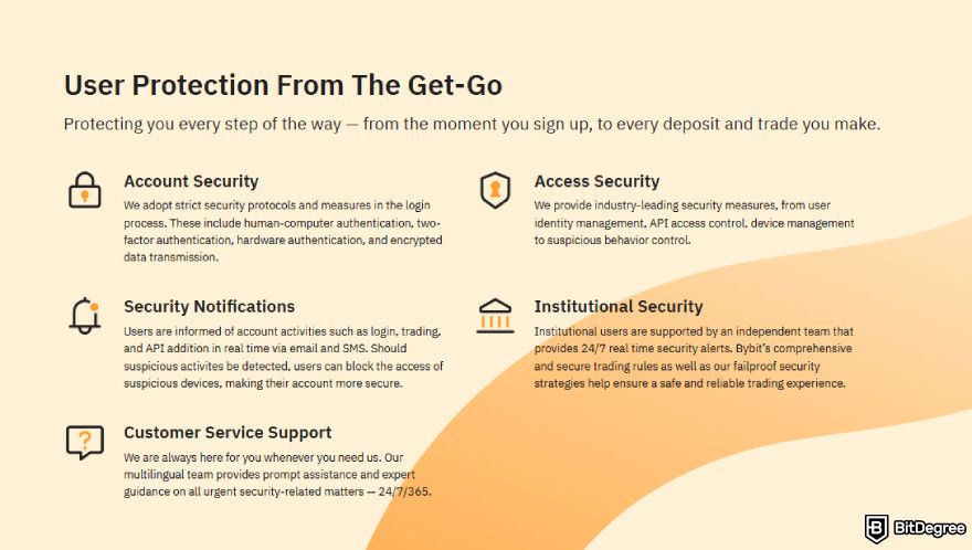 Is Bybit safe: Bybit's security features.