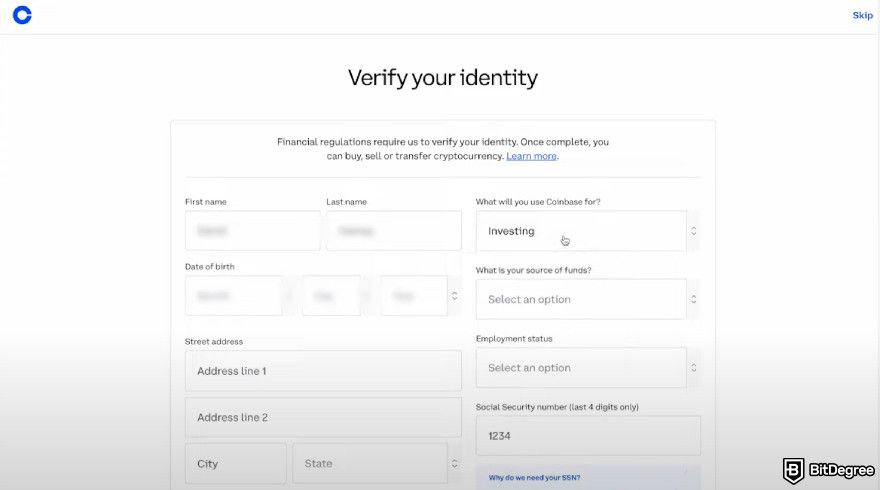 Is Coinbase safe: verify your identity.