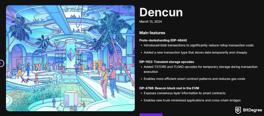 Is Ethereum dead: Ethereum’s Dencun upgrade announcement.