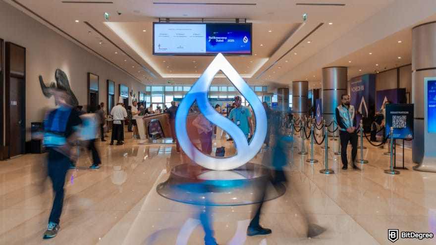 Is Ethereum dead: lobby of the Sui Basecamp 2025 event in Dubai.