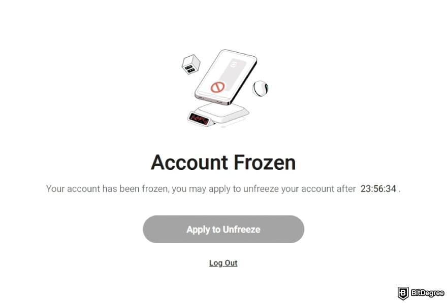 Is KuCoin safe: account frozen alert on KuCoin.