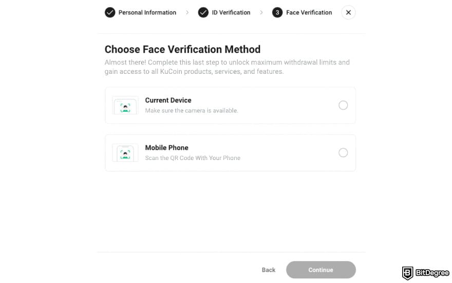 Is KuCoin safe: face verification on KuCoin.