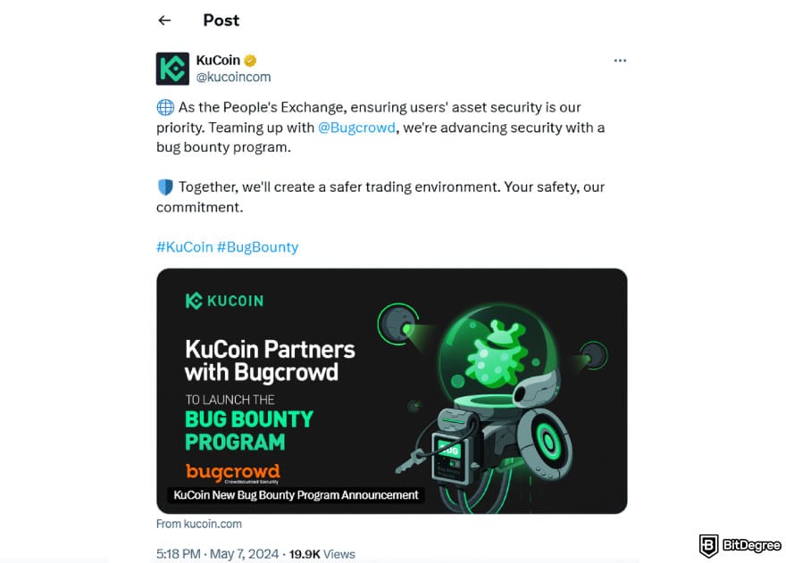 Is KuCoin safe: KuCoin bug bounty program in May 2024.