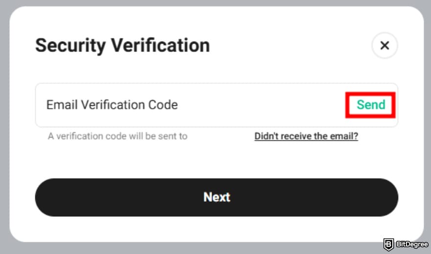 Is KuCoin safe: [Send] button on KuCoin.