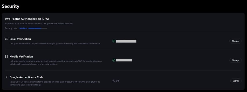Is MEXC safe: multiple 2FA settings on MEXC.
