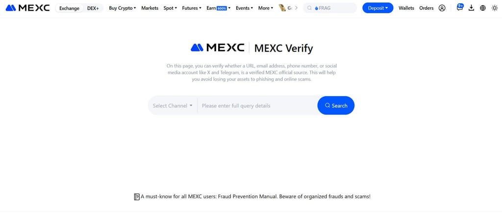 Is MEXC safe: the MEXC Verify page.