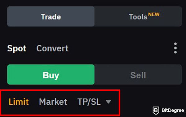 Is MOG coin a good investment: the order type options on Bybit spot trading platform.