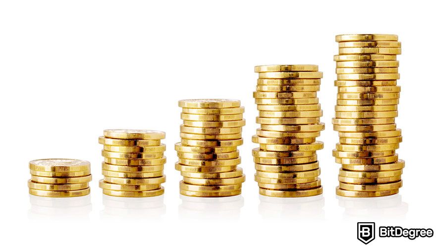 Is MOG coin a good investment: stacks of gold coins.