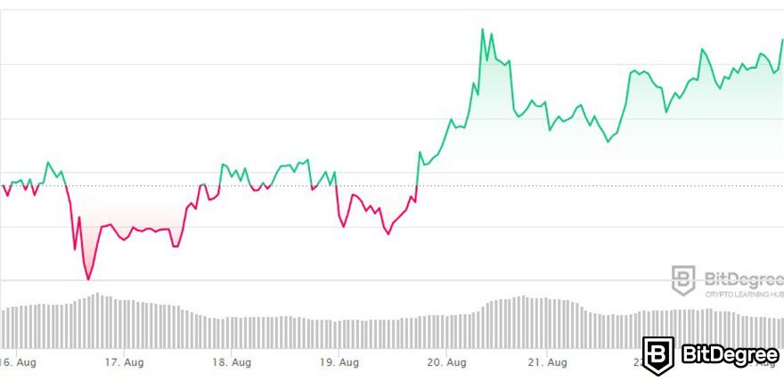 MOG Coin là gì: biểu đồ giá tiền điện tử.