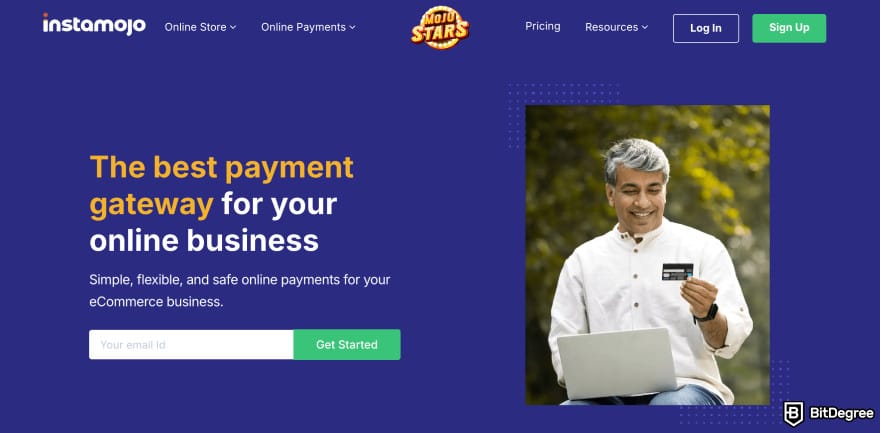 Is PayPal available in India: Instamojo homepage.