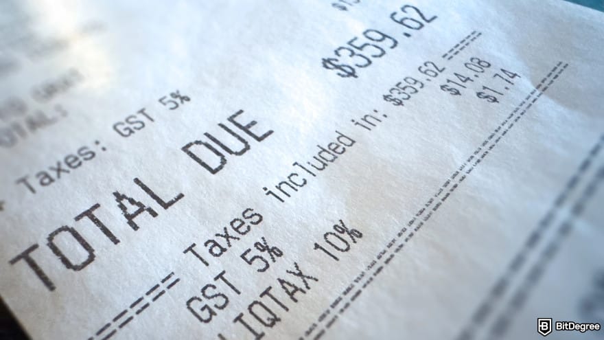 Is PayPal available in Philippines: close-up of a printed receipt highlighting total due.