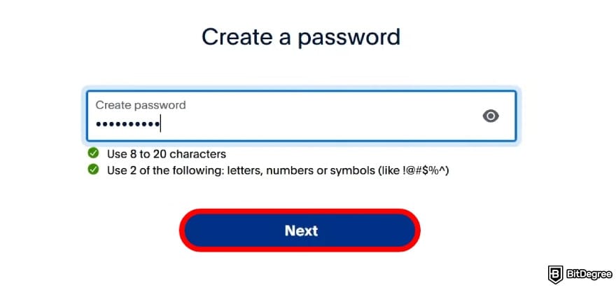 Is PayPal available in Philippines: create a password.