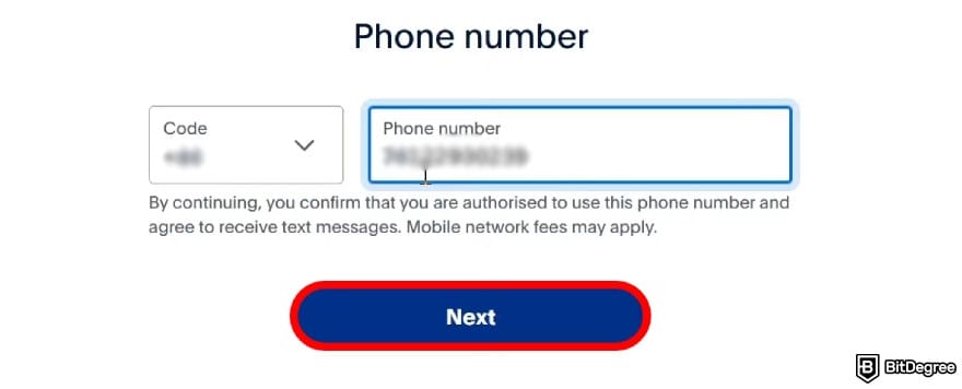 Is PayPal available in Philippines: enter your phone number.