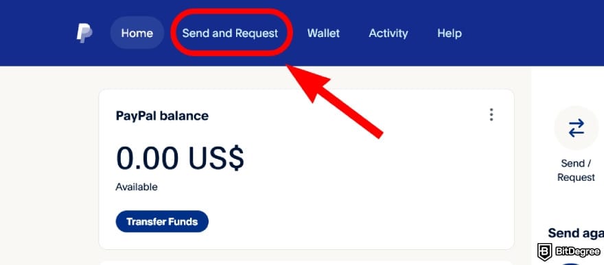 Is PayPal available in Philippines: navigate to the [Send and Request] page.