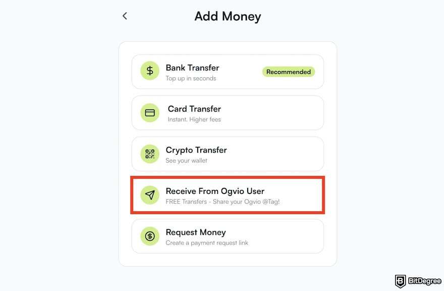 Is PayPal available in Turkey: the [Receive From Ogvio User] button on Ogvio highlighted.