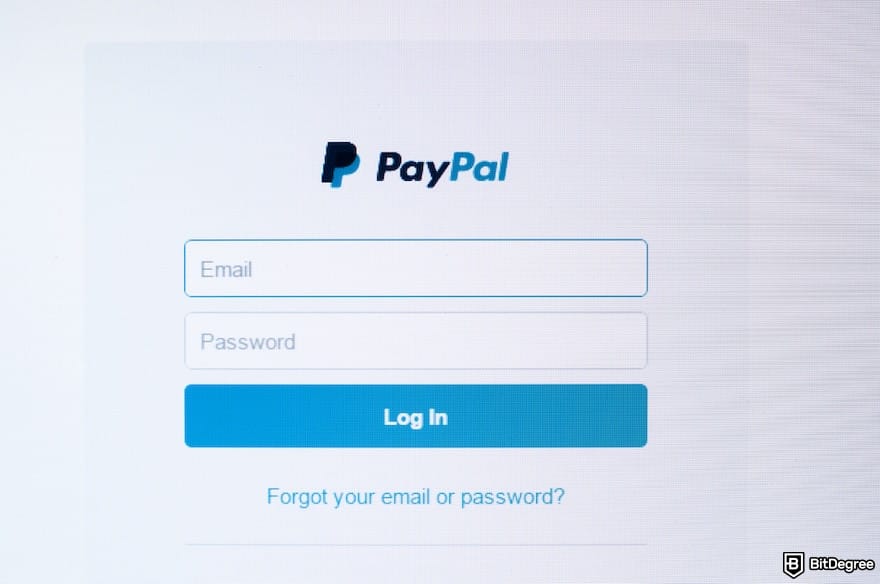 Is PayPal available in Turkey: the PayPal's sign-in page.