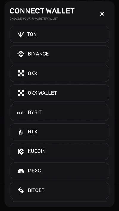 Is PixelTap Legit: a screenshot of available wallet options on PixelTap.