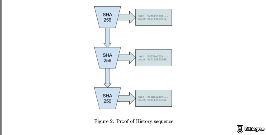 Is Solana dead: a screenshot of Solana's Proof-of-History consensus structure.