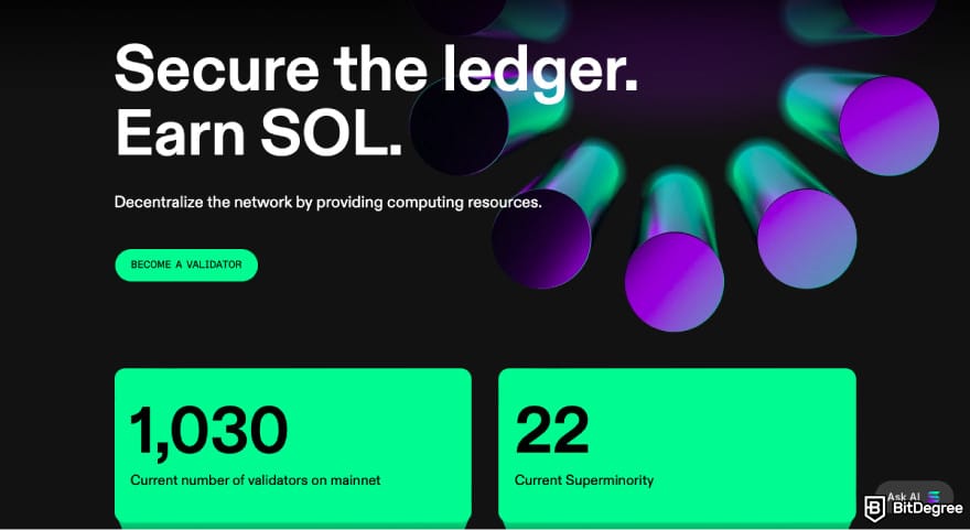Is Solana dead: a screenshot of Solana's staking page.