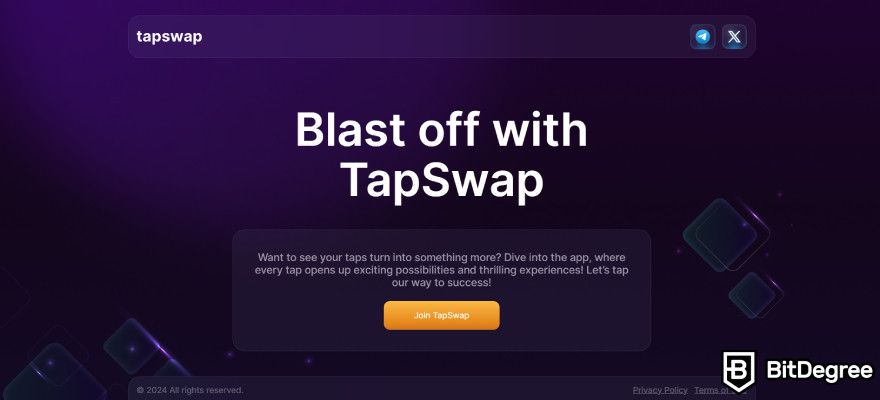 Is TapSwap legit: the website.