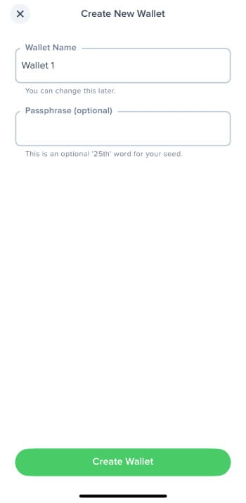 Is Uphold safe: click Create Wallet.