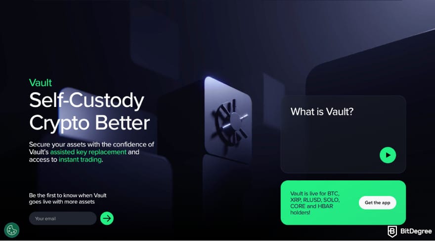 Is Uphold safe: a screenshot of Uphold Vault.