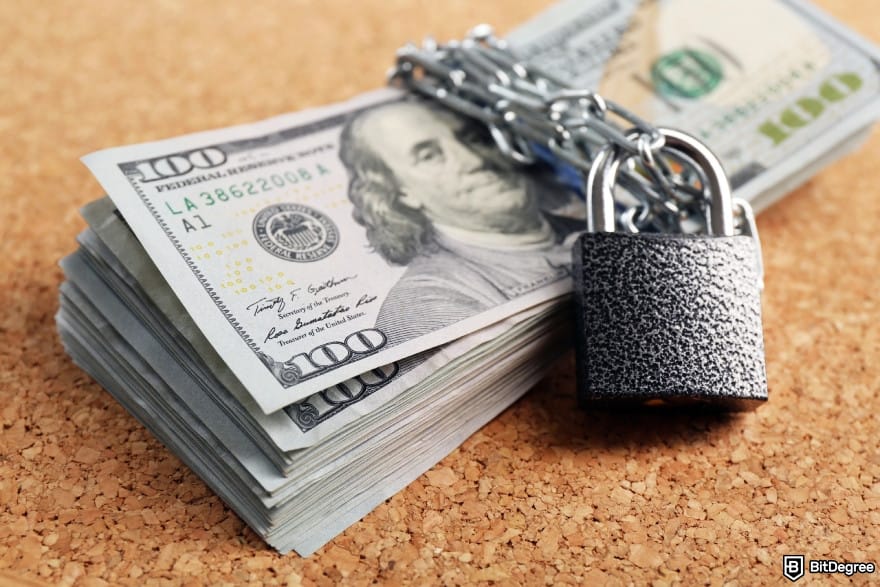 Is Wise available in Pakistan: dollars currency with lock and chain.