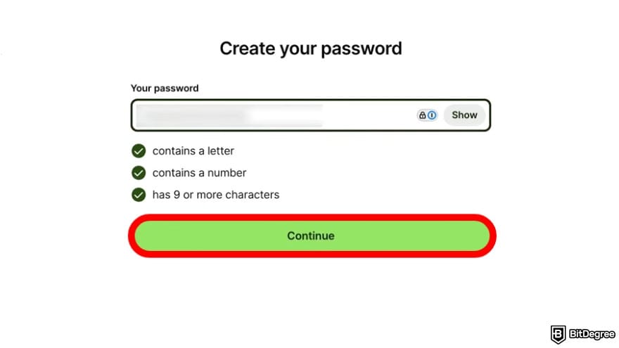 Is Wise available in the Philippines: create a password.