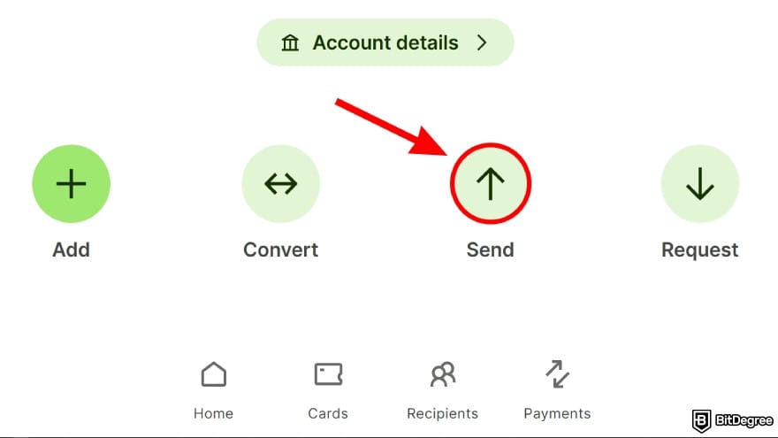 Is Wise available in the Philippines: click on the [Send] icon.