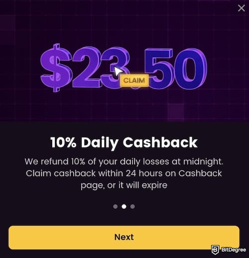 iWild Casino revew: cashback banner.